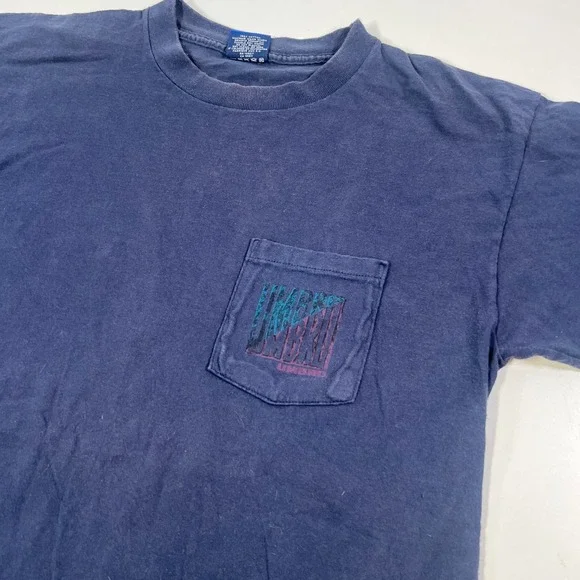 Vintage Umbro Shirt Mens Large Navy Blue Double Sided Soccer Futbol Graphic Tee - Picture 4 of 9